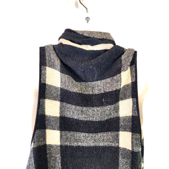 Como Vintage Multicolor Plaid Open Front Sleeveless Long Sweater Vest Size 1X - Picture 7 of 11